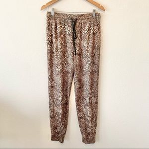 FifteenTwenty Leopard Print Lounge Joggers Sz S NWOT
